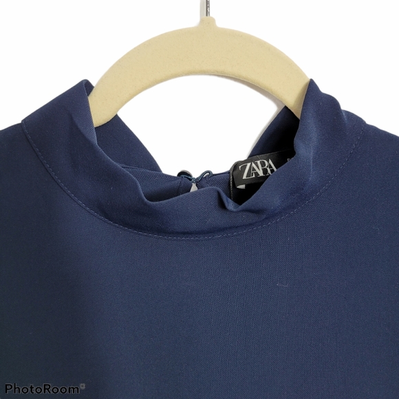 ZARA Navy Blue Pleated Dress, Size XSMALL - Picture 11 of 16